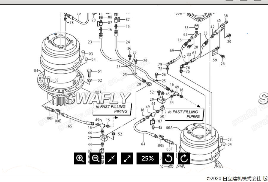 گیربکس سوئینگ هیتاچی EX2500 9211624